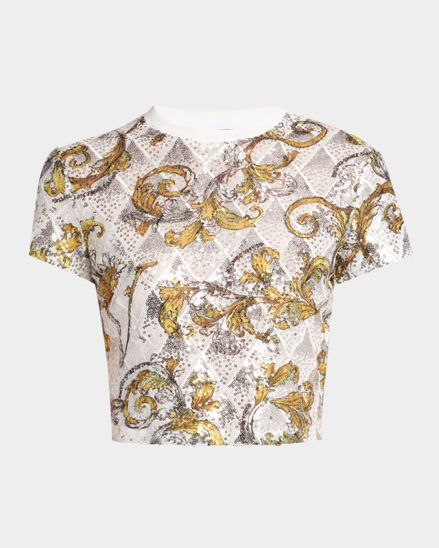 Sequined Crop T-Shirt